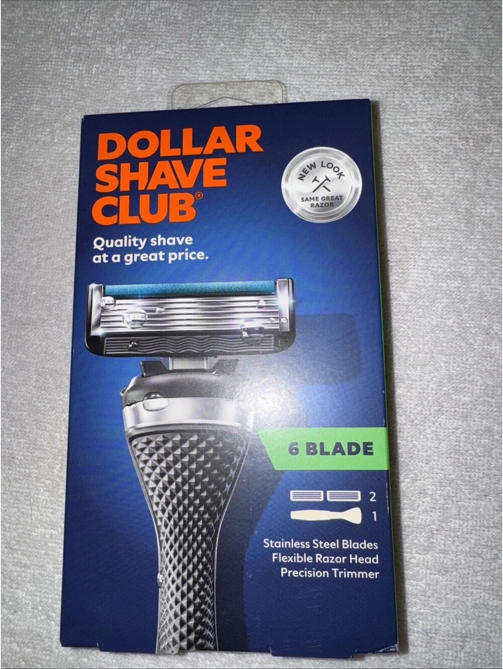Dollar Shave Club 6 Blade Razor Kit – 2 Cartridges + Handle – Imperfect Box